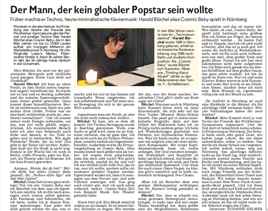 Nürnberger Nachrichten - Kultur, Interview mit Susanne Helmer, 23.Mai 2017,